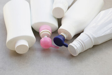 Plastic bottles and canisters, plastic waste