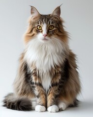 Obraz premium a Norwegian Forest Cat with its long, thick coat, tufted ears, and bushy tail