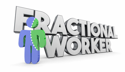 Fractional Worker Employee Job Part Time Contract Staff 3d Illustration