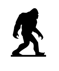 black bigfoot sasquatch icon silhouette isolated
