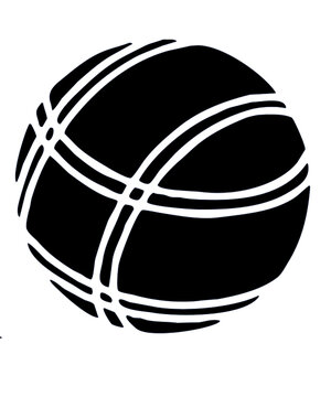bocce ball silhouette illustrated icon isolated on white