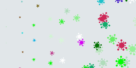 Light multicolor vector template with flu signs.