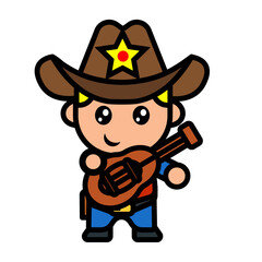 cowboy holding a guitar