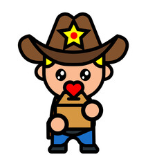 cowboy carrying a love box