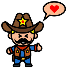 the mustachioed cowboy gave a thumbs up