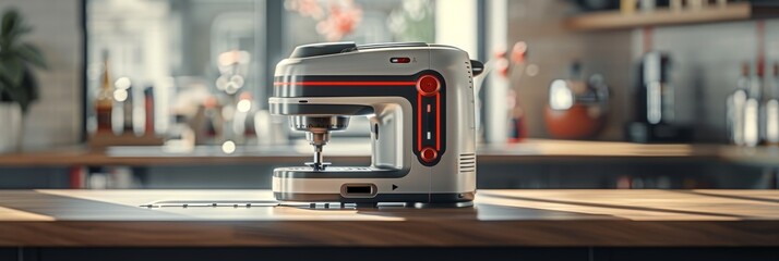 Detailed close up of jigsaw tool with sharp cutting blade for precise woodworking