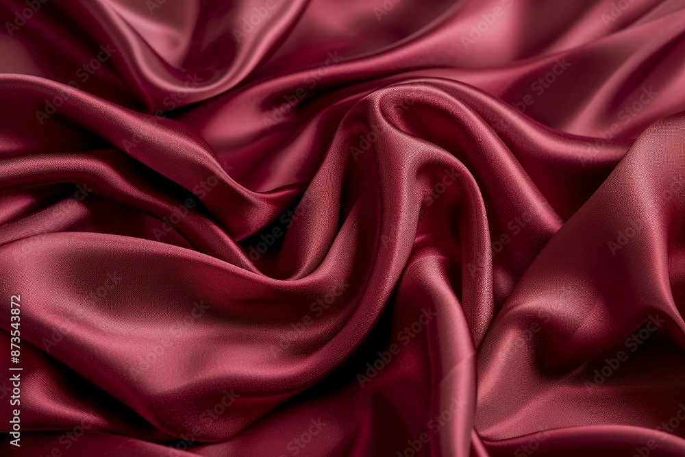 Poster elegant and smooth deep red satin material draped with light and shadow play
