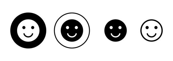 Fototapeta premium Smile icon vector isolated on white background. Smile vector icon. Emoticon Icon vector. Emoji