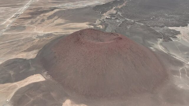 Poruna volcano near Calama. Atacama Desert, Chile. Aerial view by drone.