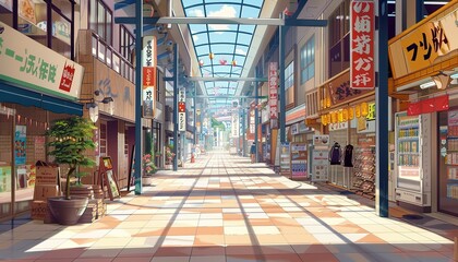 Japanese shopping center anime cartoon