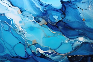 Texture, marbled blue abstract background. Liquid marble standard., generative IA