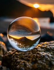 crystal ball on the beach