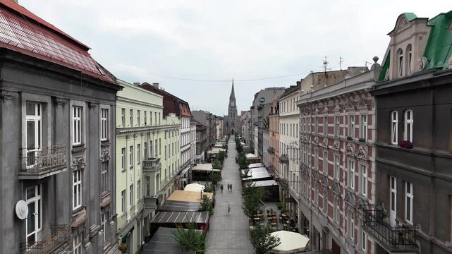 katowice church modern city aerial cityskape