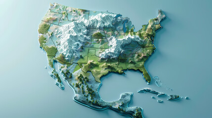 United States 3D vector illustration