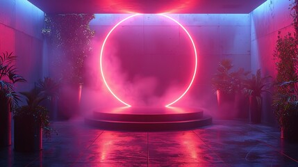 Tech-Focused 3D Podium: Future Stage Design