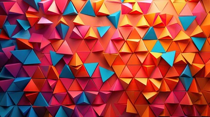 Obraz premium background with different colored triangle shapes, Generate AI.