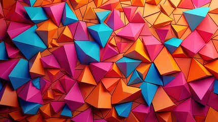 Fototapeta premium background with different colored triangle shapes, Generate AI.