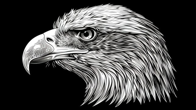 recommend clip art: an elaborate vector outline of an eagles head