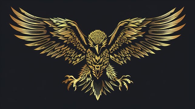 recommend clip art: a detailed vector outline of an eagle flying