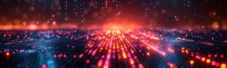 Fototapeta premium Abstract image of a futuristic city with many lights
