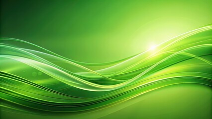 Green abstract wave background with flowing lines and soft curves, Wave, abstract, green, background, flowing, lines, curves, smooth