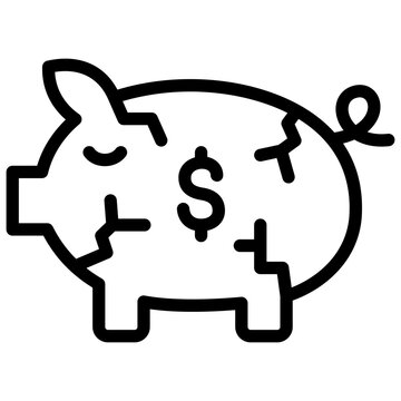 recommend clip art: piggy bank icon illustration design with outline