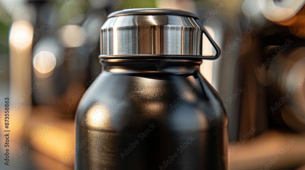 Aufkleber detailed view of the bottles sleek and durable design featuring doublewalled insulation to keep wate