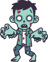 Zombie cartoon in white background