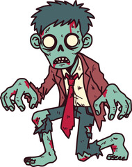 Zombie cartoon in white background