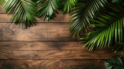 Wooden Background with Tropical Vibes