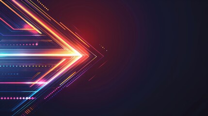 Abstract Neon Light Arrow Design