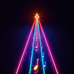 Neon Music Notes Path