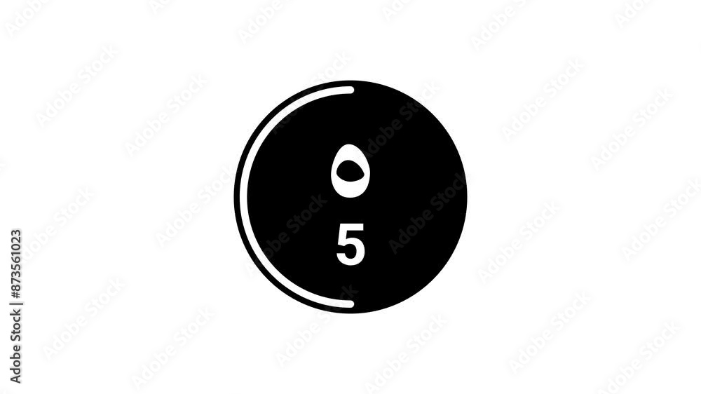Poster 10 seconds black countdown timer displaying both eastern and western arabic numerals on a white back