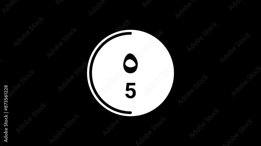 Poster 10 seconds white countdown timer displaying both eastern and western arabic numerals on a black back