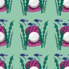 seamless pattern with bikini and sun glasses