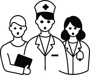 Doctor and nurse vector illustration for healthcare themes, perfect for medical and professional designs.