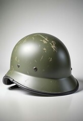 Fototapeta premium brand new military helmet, isolated white background, copy space for text