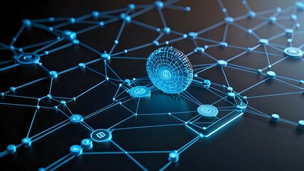 Obraz premium network concept,technology background with code,communication technology,background with glowing stars,brain