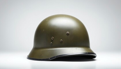 Fototapeta premium brand new military helmet, isolated white background, copy space for text