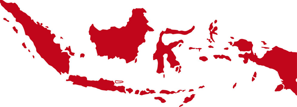 vector and silhouette map of indonesia