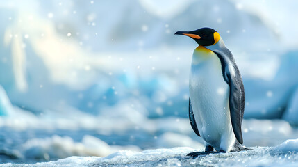 penguin on snow