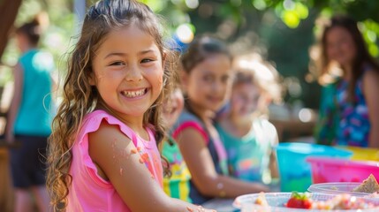 A backtoschool carnival with educational activities on recycling and composting ecofriendly games and prizes made from repurposed materials and plantbased food options promoting a fun.