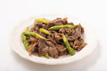 牛肉とアスパラのオイスター炒め