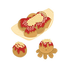 Japanese Food and Snack Illustration Drawing