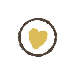 手描き風のハートボタンのアイコン