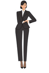 苛立ちを見せるスーツの女性