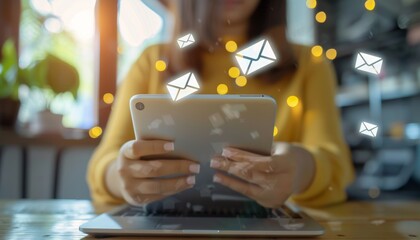 Direct selling project  email marketing concept with notification alert for customer list business