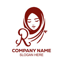 a woman in a sari logo with a woman in a scarf.