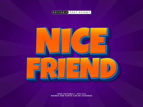 nide friend editable text effect in game and kids text style