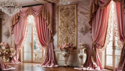 A lavish interior scene, oil on canvas, set in a opulent Victorian-era mansion